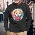 Corgi Dog Ramen Noodles Anime Cute Kawaii Manga Corgi Dog Langarmshirts Geschenke für alte Männer