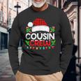 Cousin Crew Buffalo Plaid Xmas Pajamas Christmas Lights Long Sleeve T-Shirt Gifts for Old Men