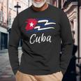 Cuban Flag Cuba Miami Spanish Cuban Roots Maglietta a maniche lunghe Regalos para ancianos