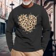 Cuore Con Motivo Leopardato Maglietta a maniche lunghe Regalos para ancianos