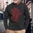 Cuore Punk Rock Con Rose E Spine Maglietta a maniche lunghe Regalos para ancianos