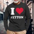 Cuore Rosso Amo Peyton Maglietta a maniche lunghe Regalos para ancianos