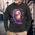 Cute Hedgehog Dancing Langarmshirts Geschenke für alte Männer