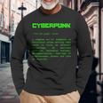 Cyberpunk Word Definition Cyberpunk Camiseta de manga larga Regalos para ancianos