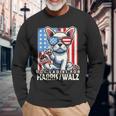 Da Donna Per Kamala Harris Walz 2024 Bulldog Francese Maglietta a maniche lunghe Regalos para ancianos