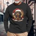 Dachshund With Santa Hat Christmas With Dog Langarmshirts Geschenke für alte Männer