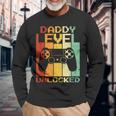 Daddy Level Unlocked Fathers Day ideo Gamer Dad To Be Maglietta a maniche lunghe Regalos para ancianos