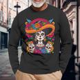 De Los Muertos La Catrina Sugar Skull Langarmshirts Geschenke für alte Männer