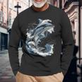 Delphin Tier Motiv Kunstwerk Delfin Langarmshirts Geschenke für alte Männer