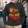 Der Tut Nix Der Will Nur Brawlen Spielenideo Games Langarmshirts Geschenke für alte Männer