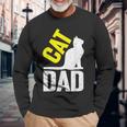 intage Con Gatto E Scritta Cat Dad Per Amanti Dei Gatti Maglietta a maniche lunghe Regalos para ancianos