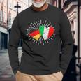 Deutschland Italien Freundschaft Herz German Italian Langarmshirts Geschenke für alte Männer