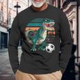 Divertente Calcio T-Rex CalcioRex Dinosauro Maglietta a maniche lunghe Regalos para ancianos