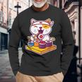 Divertente Fresco Sushi Gatto Nuovo Lookestito Illustrazione Grafica Maglietta a maniche lunghe Regalos para ancianos