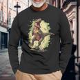 Divertido Jugador De FútbolRex Para Los Amantes De Los Dinosaurios Camiseta de manga larga Regalos para ancianos
