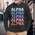 Divertido Regalo Nombre Alfa Personalizado Primer Nombre Camiseta de manga larga Regalos para ancianos