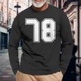 Donna Lucky Number 78 Maglia Per Il Compleanno Dei Fan Del Giocatore Sportivo Bianco Con Collo A Maglietta a maniche lunghe Regalos para ancianos
