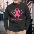 Donna Ottobre Rosa Prevenzione Del Tumore Al Seno Nastro Rosa Con Collo A Maglietta a maniche lunghe Regalos para ancianos
