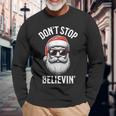 Don't Stop Believing Santa Claus Christmas Boys Long Sleeve T-Shirt Gifts for Old Men