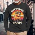 Dont Be Worry Be Capy Capybara Retro Rodent Langarmshirts Geschenke für alte Männer