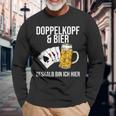 Doppelkopf Und Bier Da Bin Ich Hier Langarmshirts Geschenke für alte Männer