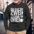 Du Isst Für Zwei Ich Trink Für Drei Schwangerschaft You Eat Langarmshirts Geschenke für alte Männer