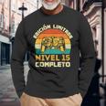 Edición Limitada Nivel 15 Completo Gamer Cumpleaños 15 Años Camiseta de manga larga Regalos para ancianos