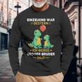 Einzelkind War Gestern Ich Werde Großer Bruder 2025 Dinosaur Maglietta a maniche lunghe Regalos para ancianos