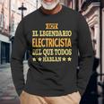 Electricista Profesión Divertida Electricista Camiseta de manga larga Regalos para ancianos
