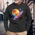 Espacio Motivo Galaxia Planeta Sol Universo Sistema Solar Camiseta de manga larga Regalos para ancianos