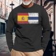 España Finlandia Banderas Finlandés Español Finlandés Camiseta de manga larga Regalos para ancianos