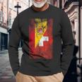 España Suiza Banderas Español Suizo Camiseta de manga larga Regalos para ancianos