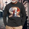 Fantasy Carino Demone Angelo Selfie Maglietta a maniche lunghe Regalos para ancianos