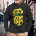 Fiore Giallo Fiorire Taschino Carino Hippie Girasole Maglietta a maniche lunghe Regalos para ancianos