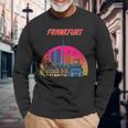 Frankfurt Retro Skyline Frankfurt Am Main Langarmshirts Geschenke für alte Männer