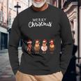 Frohe Weihnachten Hühner Mit Weihnachtsmützen Süßer Hühnerliebhaber Langarmshirts Geschenke für alte Männer