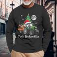 Fröhliche Weihnachten Santa Tractor Bauer Fährt Christmas Langarmshirts Geschenke für alte Männer