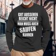 Fun Gut Sehen Reichnicht Man Muss Auch Saufen Kann S Langarmshirts Geschenke für alte Männer