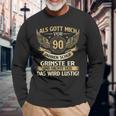 Als Gott Michor 90 Jahren Schuf Birthday Langarmshirts Geschenke für alte Männer