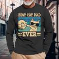 Cat Retro Best Cat Dad Ever Cat Lover Langarmshirts Geschenke für alte Männer