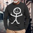 Stick Figure With Middle Finger Langarmshirts Geschenke für alte Männer