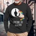 Unicorn Erkenne Die Zeichen Langarmshirts Geschenke für alte Männer