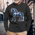 Galaxy-Pferd Langarmshirts Geschenke für alte Männer