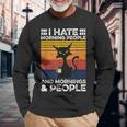 Gatto Nero I Hate Morning People And Mornings And People Maglietta a maniche lunghe Regalos para ancianos