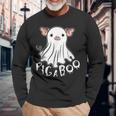Ghost Pig Costume Pig A Boo Farmer Animal Halloween Costume Long Sleeve T-Shirt Gifts for Old Men