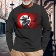 Giapponese Samurai Bushido Guerriero Luna Con Corvi Maglietta a maniche lunghe Regalos para ancianos