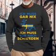 Ich Muss Nur Nach Sweden Scandinavia Nordlicht Langarmshirts Geschenke für alte Männer