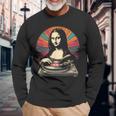 Giradischi Per Dj Mona Lisa Divertente Amante Della Musica Da Djintage Maglietta a maniche lunghe Regalos para ancianos
