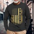 Golden Color Usa Flag Trump President Inauguration Day 2025 Long Sleeve T-Shirt Gifts for Old Men