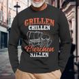 Grillen Chillen Bierchen Killen Saying S Langarmshirts Geschenke für alte Männer